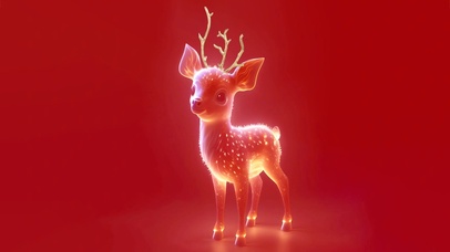 一鹿发财 4K 萌萌的小鹿