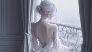阳光女孩后背视角