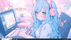 清纯蓝发电竞少女