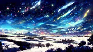 4k 治愈唯美冬季夜空星云