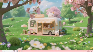 美丽郊外可爱的移动便利小店