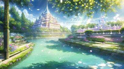 唯美夏日城堡花园