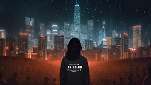 4K-雨中城市