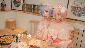 4K短发和服美女