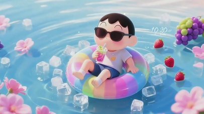 清新泳池圈小新