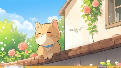 可爱猫咪的夏天主题