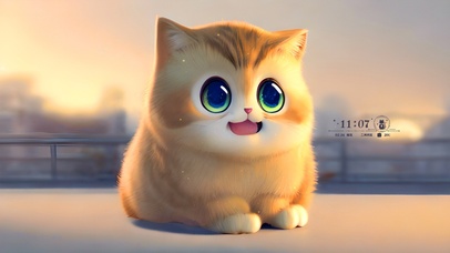 4k阳光下可爱猫咪