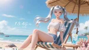 沙滩上的少女