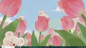可爱花丛小熊主题