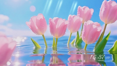 清凉感水中郁金香