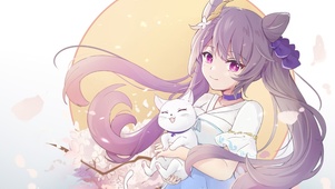 4K 抱猫少女