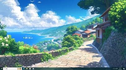 宁静海边乡村小路主题