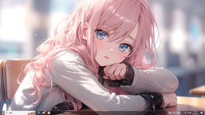 治愈粉发可爱学妹