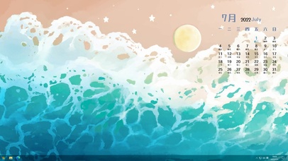 大海、沙滩、月亮和星星