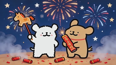 过春节喽~线条小狗