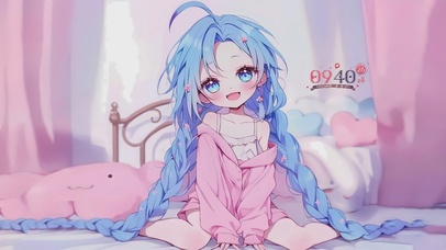 美丽的蓝发女孩