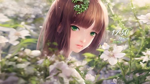 可爱鲜花女孩