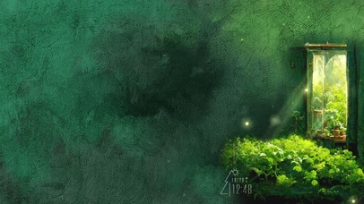 种在桌面的一米阳光（护眼油画）