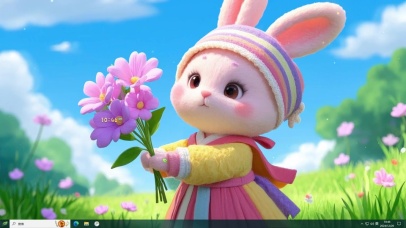 送你花花粉红小兔主题