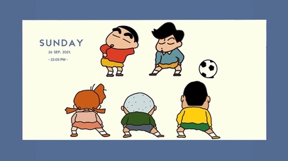 蜡笔小新踢足球(带真实时间)