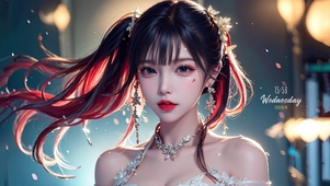 彩虹发色少女
