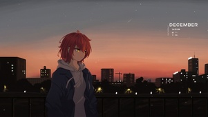夜晚城市少女