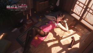 她的眼睛清澈如湖