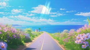 海边动漫风景