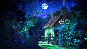 治愈夜晚森林小屋