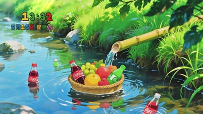 夏日溪流水果篮