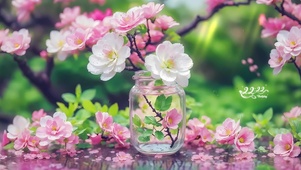 4k温馨樱花落