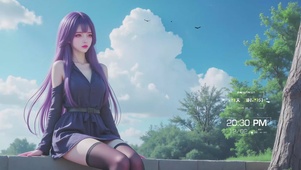 清纯端庄性感黑丝长发美女