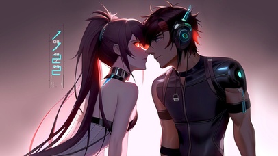 4K赛博朋克情侣（音频闪互动）