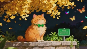 落叶橘猫