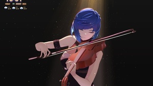 4K高清拉小提琴的性感AI美女