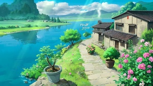 青山溪流乡村
