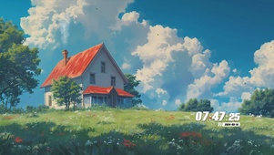 蓝天白云花草树木