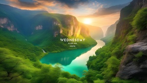 惬意山间水湾