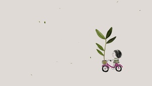 单车小女孩插画