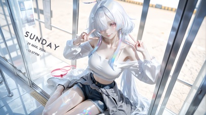 甜酷白毛少女莫宁