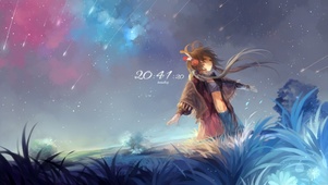 星空下女孩