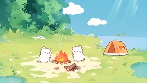露营的猫咪