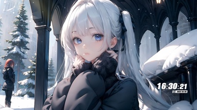 可爱清纯雪天少女