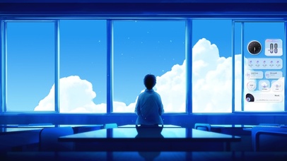 4K唯美治愈动漫教室夏天