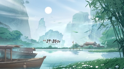 4K唯美国风青山湖岸