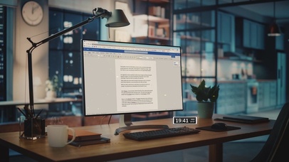 治愈温馨夜晚工作电脑桌