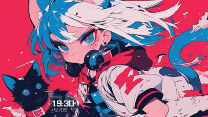 热血少女的猫 动漫高清壁纸