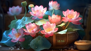 唯美粉色莲花