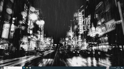 黑白城市闪电主题