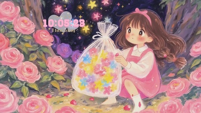 星夜花丛中